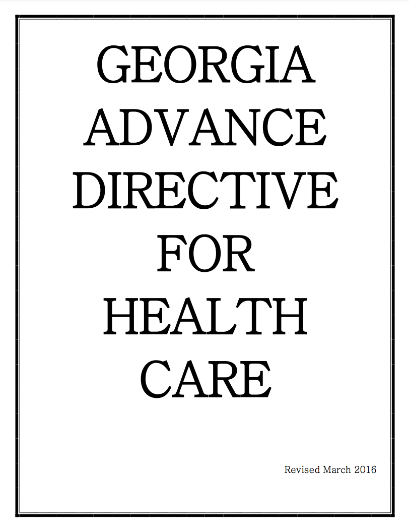 Georgia Advance Directive For Healthcare Hurley Elder Care Law 